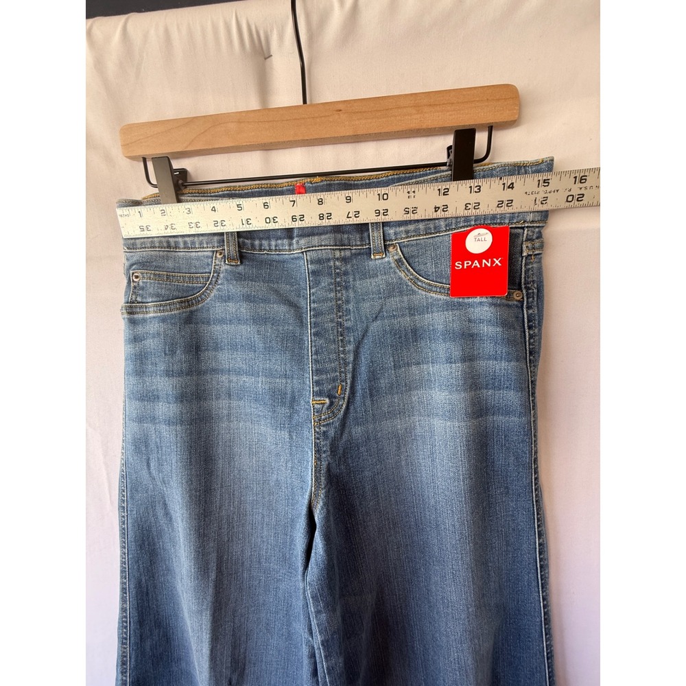 Spanx Seamed Front Wide Leg Jeans Vintage Indigo Tall Large Pull On Denim NWT - Picture 5 of 8